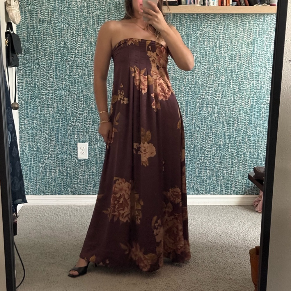 Free People Botanical Maxi Strapless Dress size medium